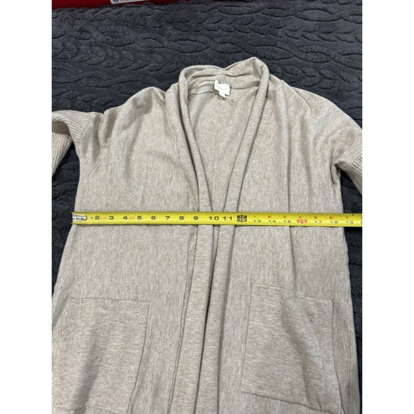 Women's Cyrus Lightweight Beige Viscose Open Cardigan Ribbed arms Size LG - Picture 4 of 9